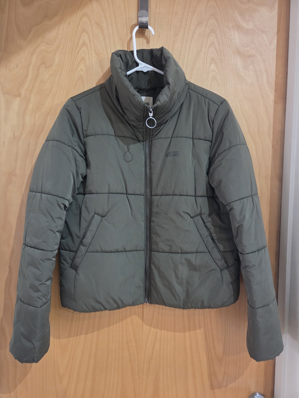 Vans Olive Green Quilted Puffer Jacket - Women